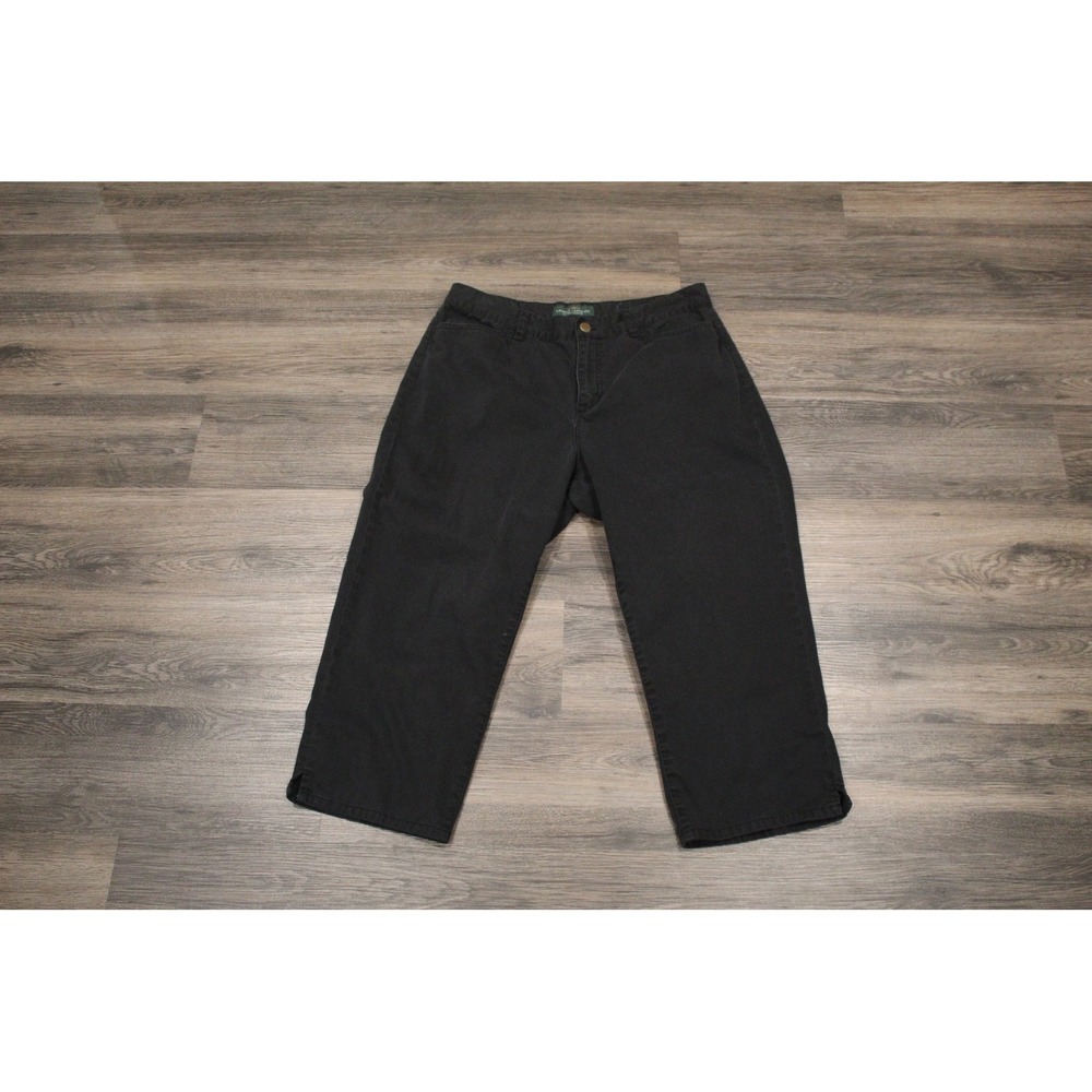 Lauren Jeans Co. Cropped Pants High Waist Casual Black Culottes Size 10